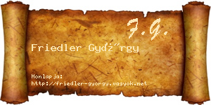 Friedler György névjegykártya