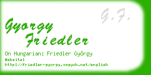 gyorgy friedler business card