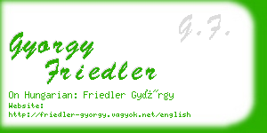 gyorgy friedler business card